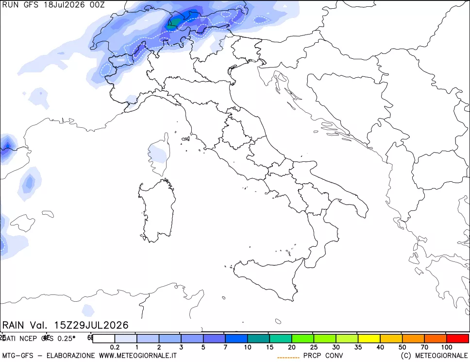 mappa Precipitazioni totali e convettive