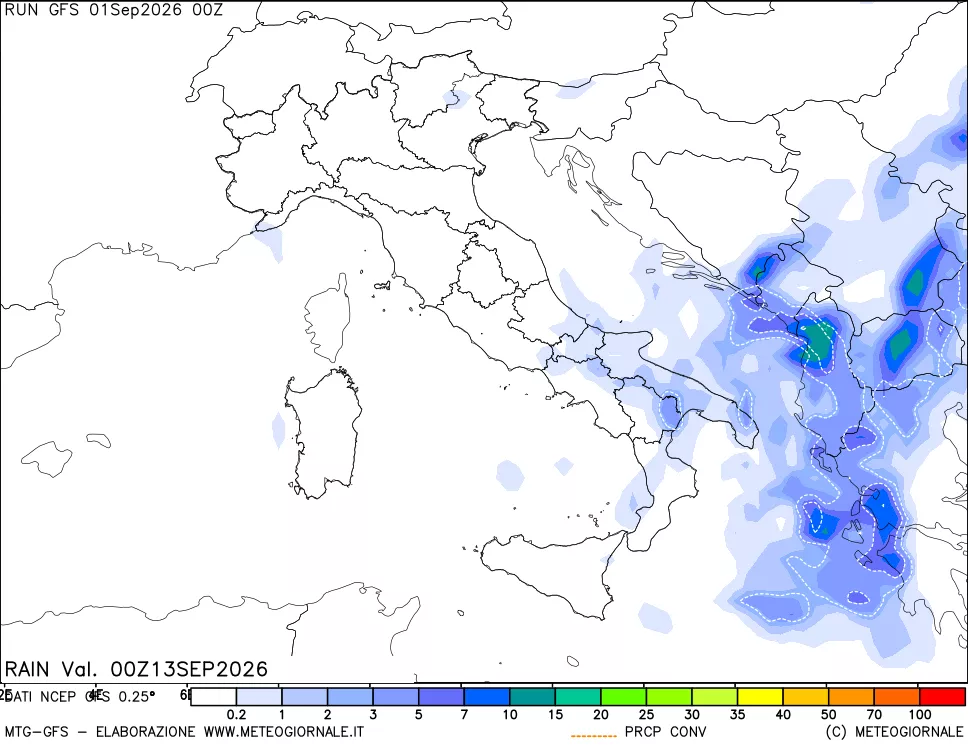 mappa Precipitazioni totali e convettive