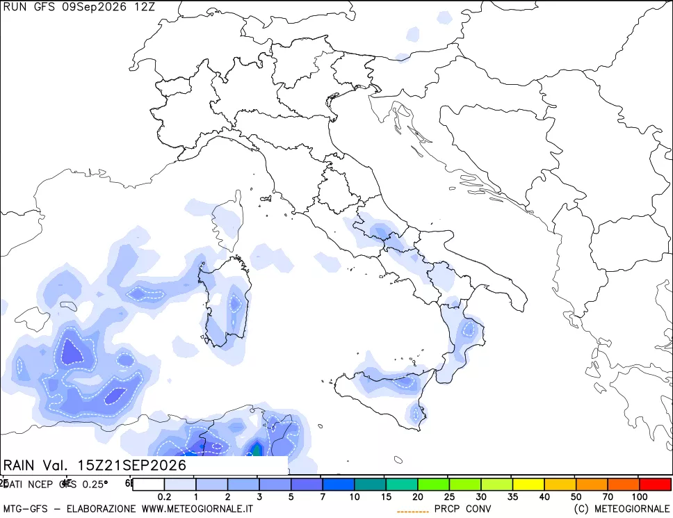 mappa Precipitazioni totali e convettive
