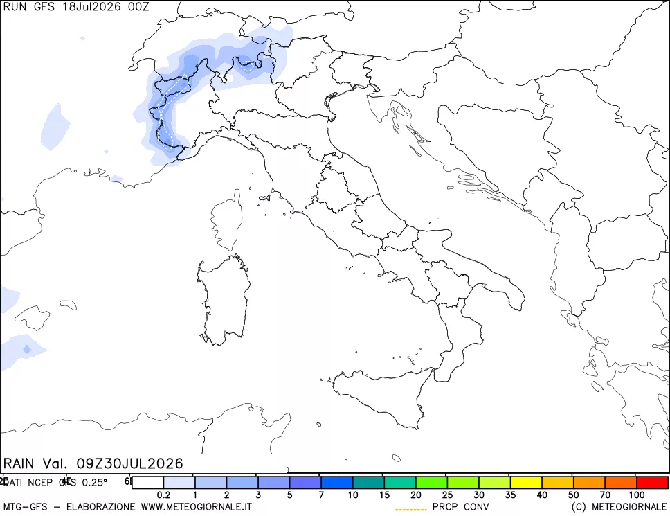 mappa Precipitazioni totali e convettive