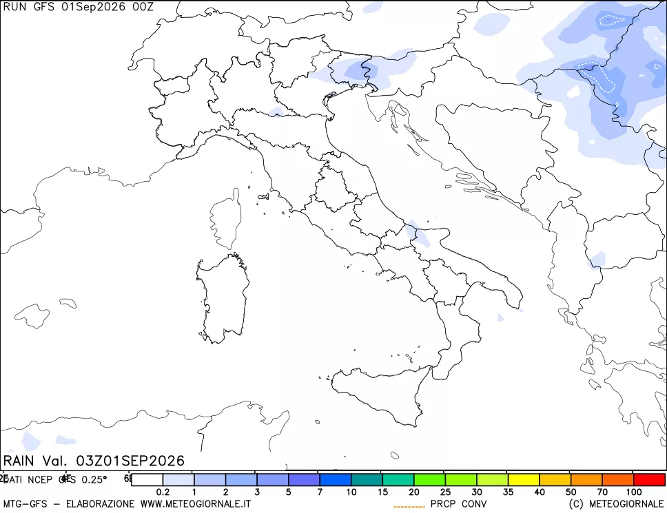 mappa Precipitazioni totali e convettive
