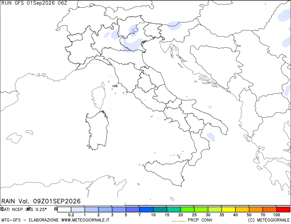 mappa Precipitazioni totali e convettive