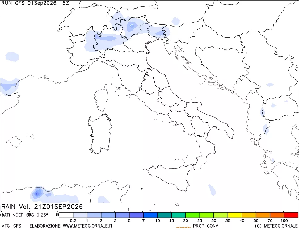 mappa Precipitazioni totali e convettive