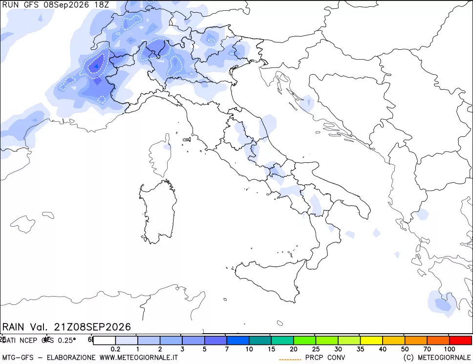 mappa Precipitazioni totali e convettive