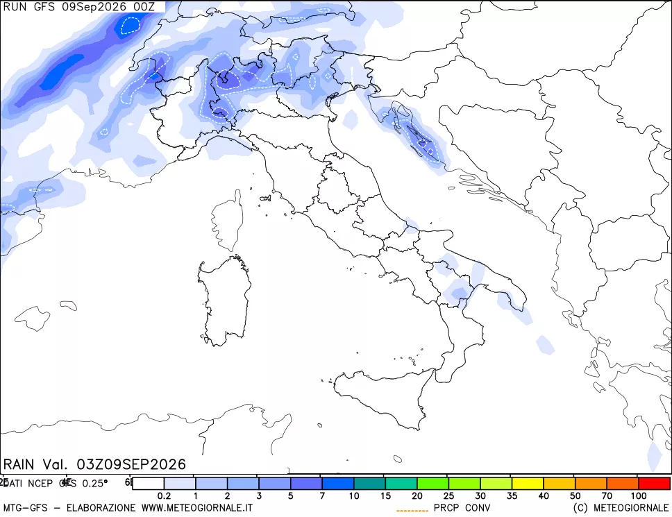 mappa Precipitazioni totali e convettive