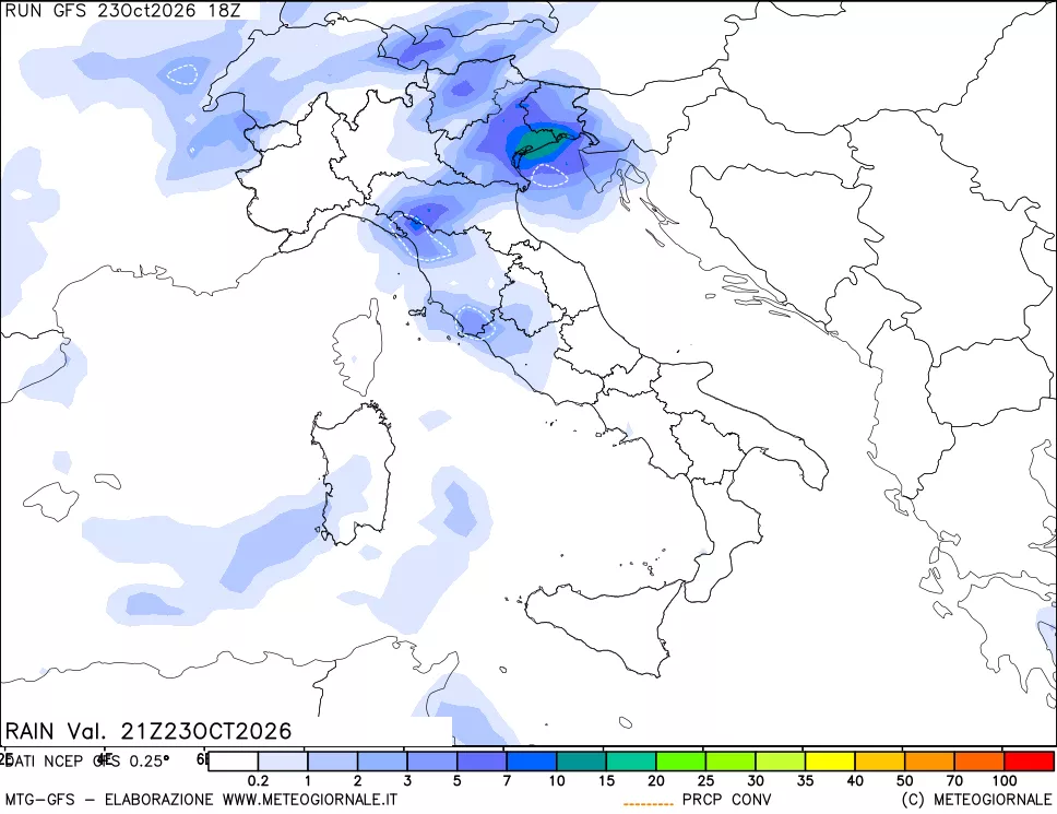 mappa Precipitazioni totali e convettive