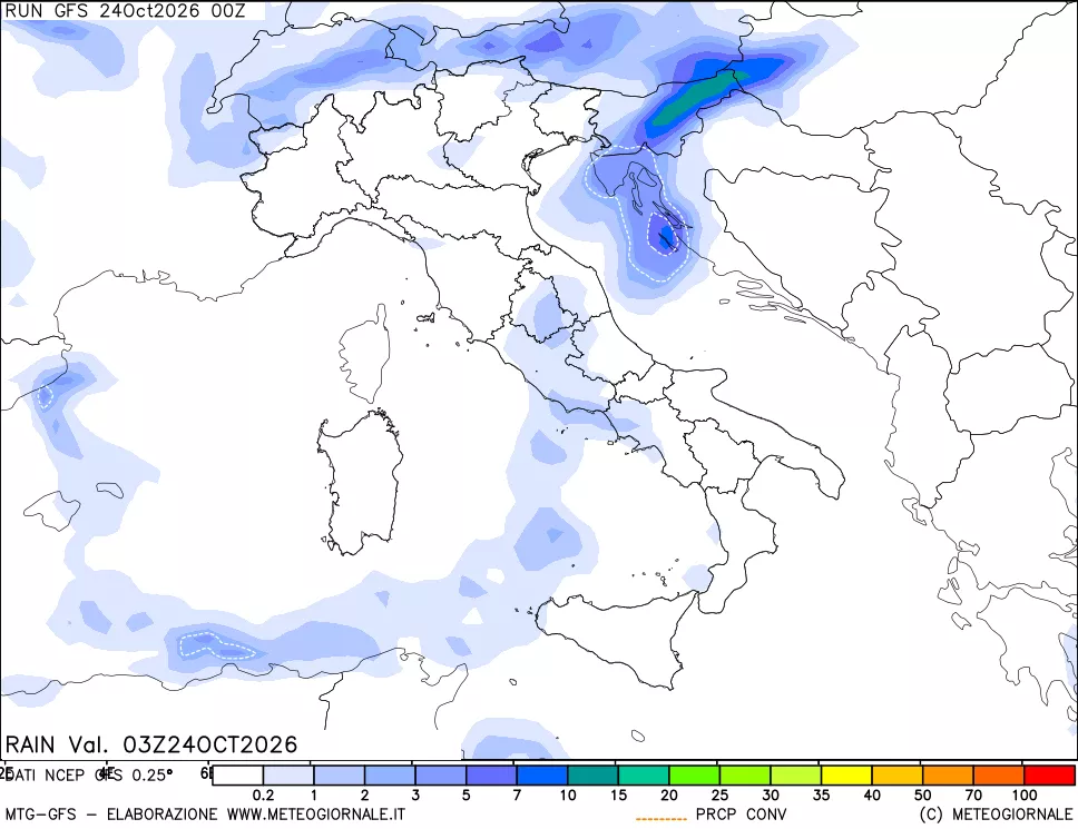 mappa Precipitazioni totali e convettive