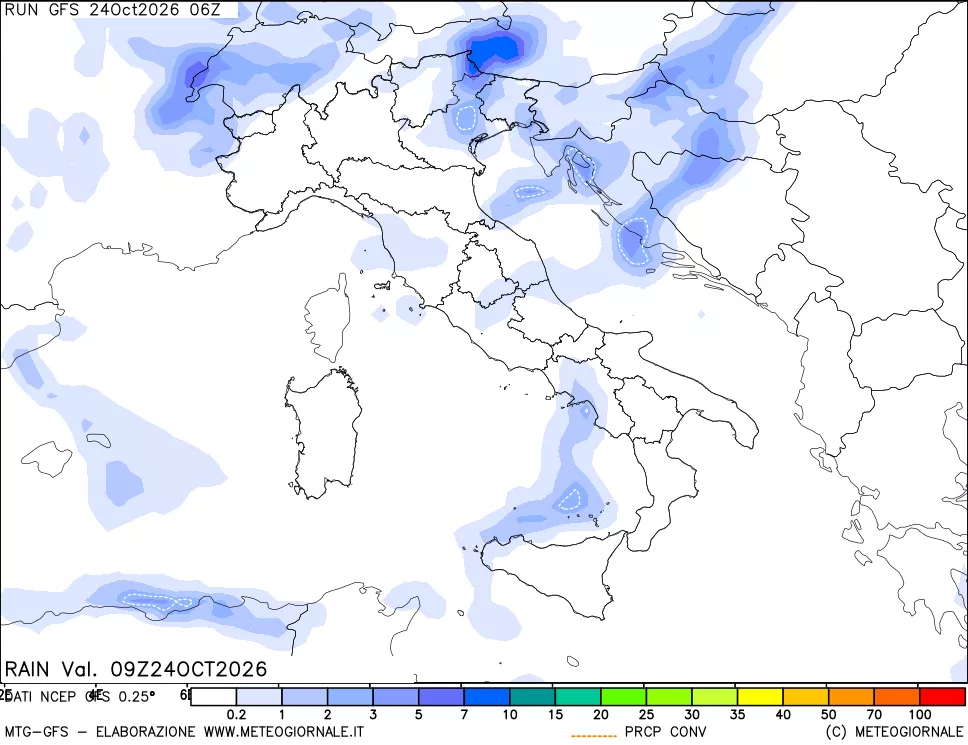 mappa Precipitazioni totali e convettive