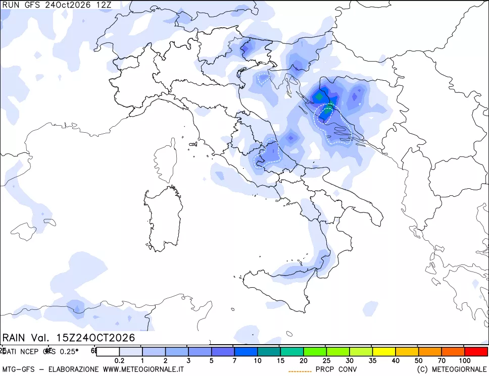 mappa Precipitazioni totali e convettive