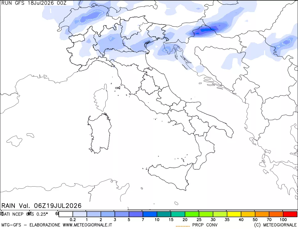 mappa Precipitazioni totali e convettive