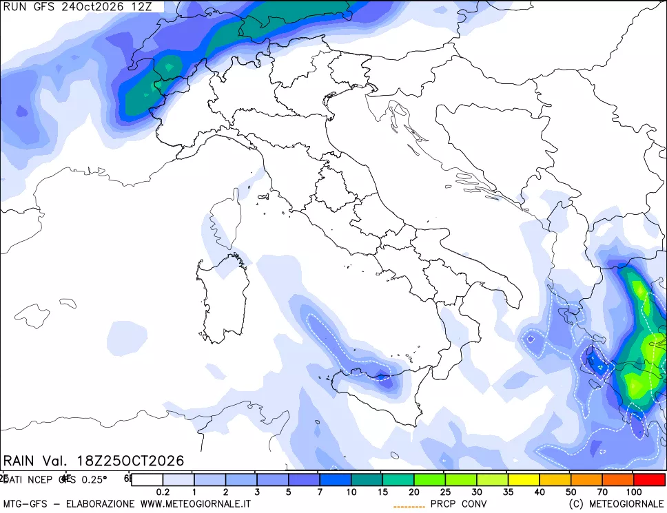 mappa Precipitazioni totali e convettive