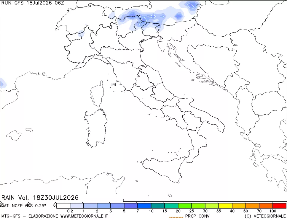mappa Precipitazioni totali e convettive