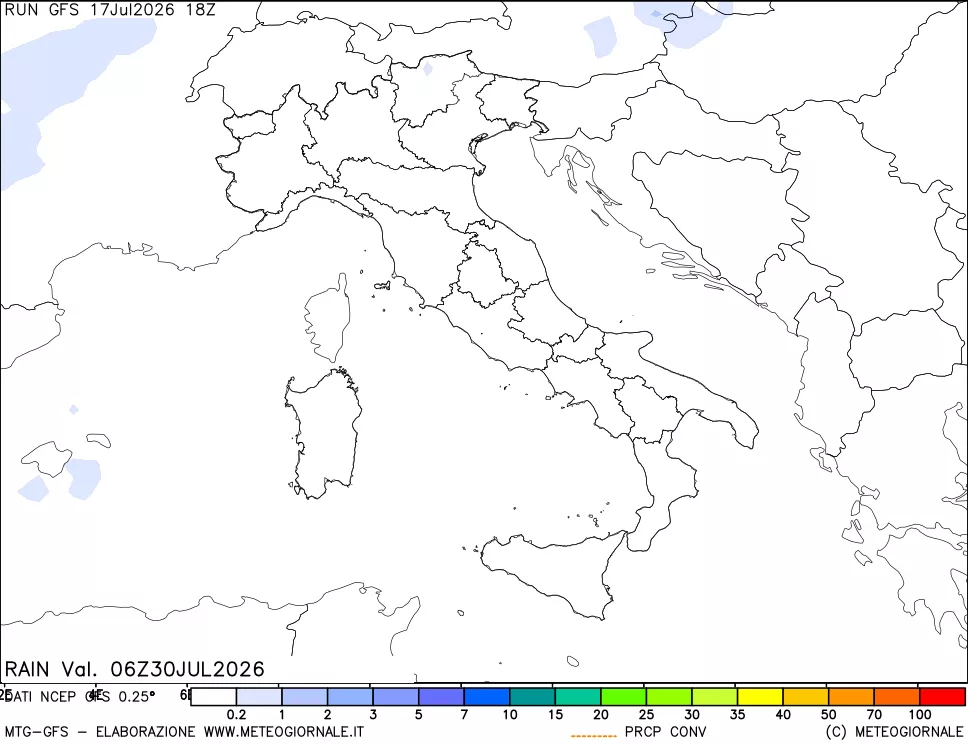 mappa Precipitazioni totali e convettive