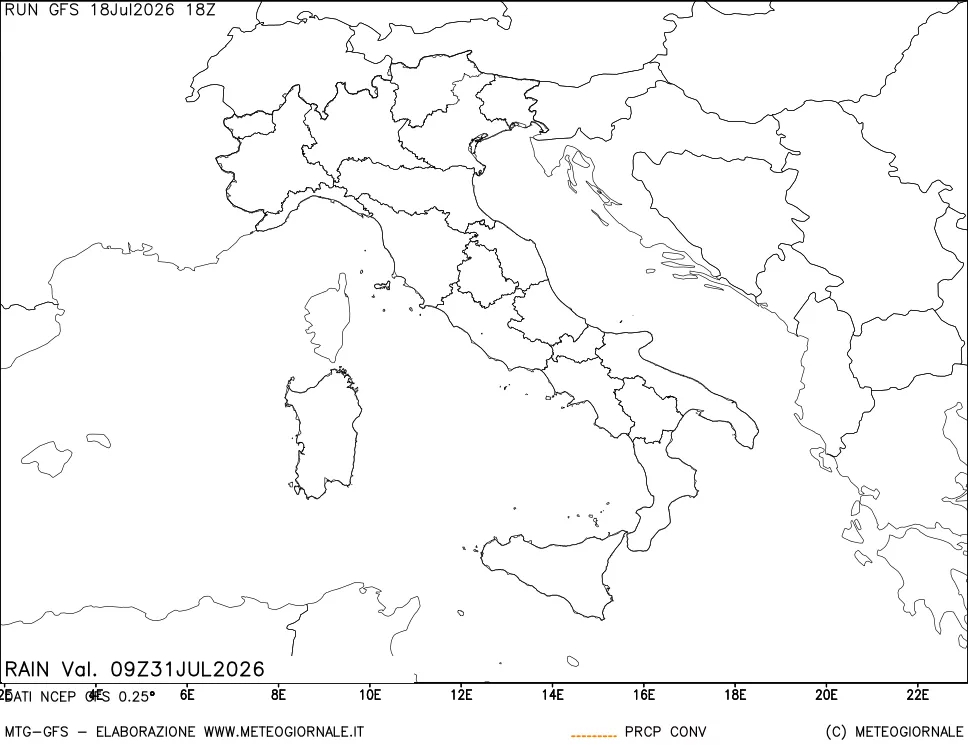 mappa Precipitazioni totali e convettive