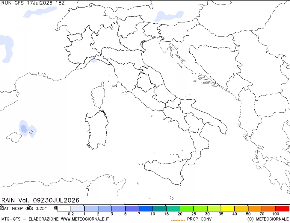 mappa Precipitazioni totali e convettive