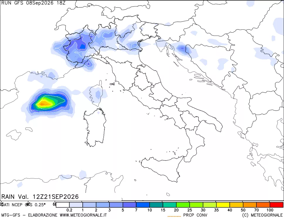 mappa Precipitazioni totali e convettive