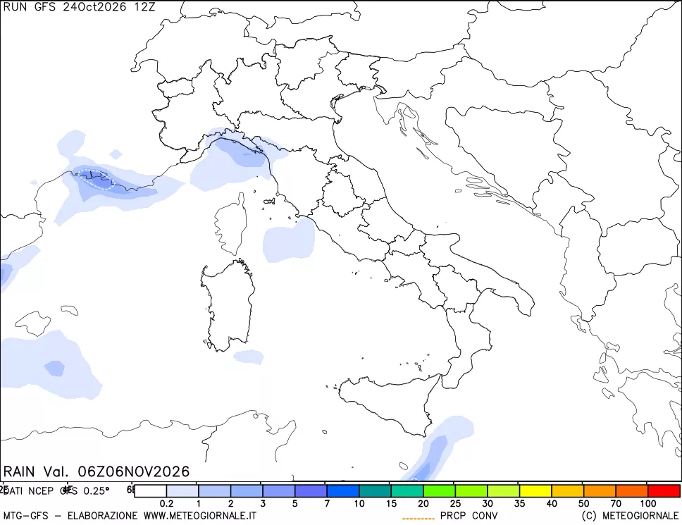 mappa Precipitazioni totali e convettive