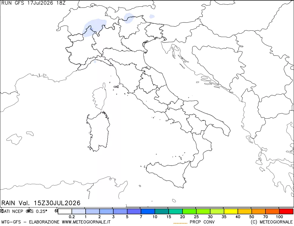 mappa Precipitazioni totali e convettive