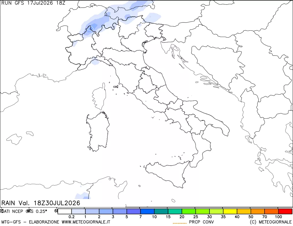mappa Precipitazioni totali e convettive