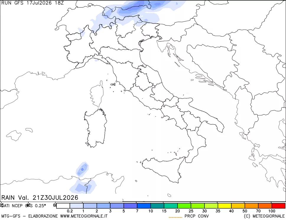 mappa Precipitazioni totali e convettive