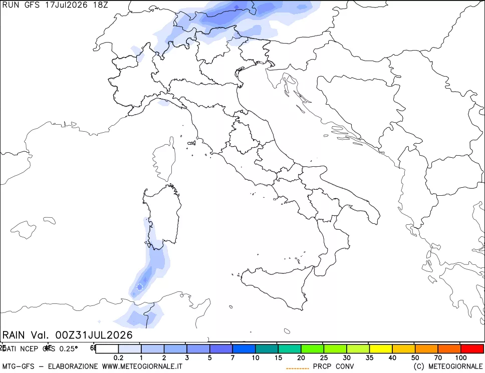 mappa Precipitazioni totali e convettive