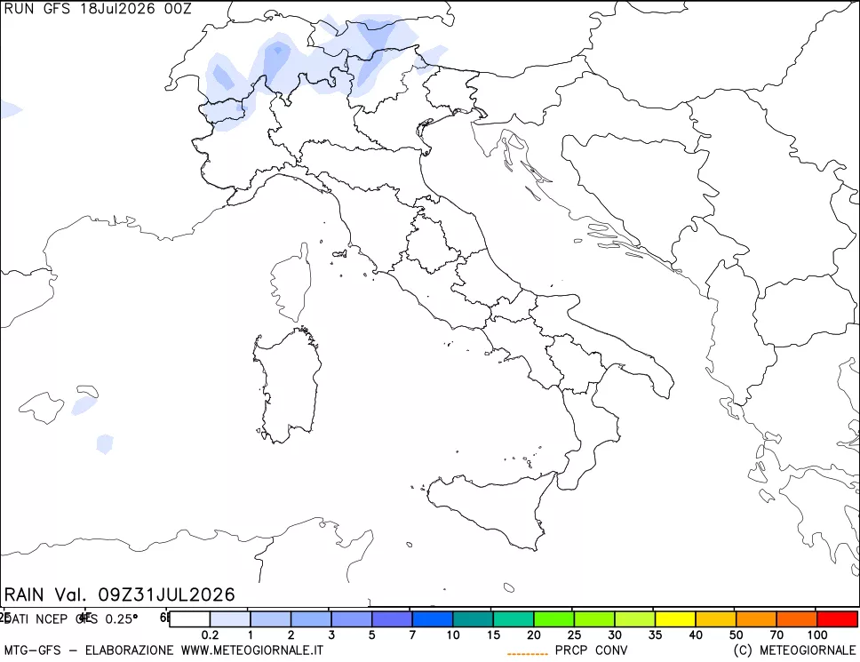 mappa Precipitazioni totali e convettive