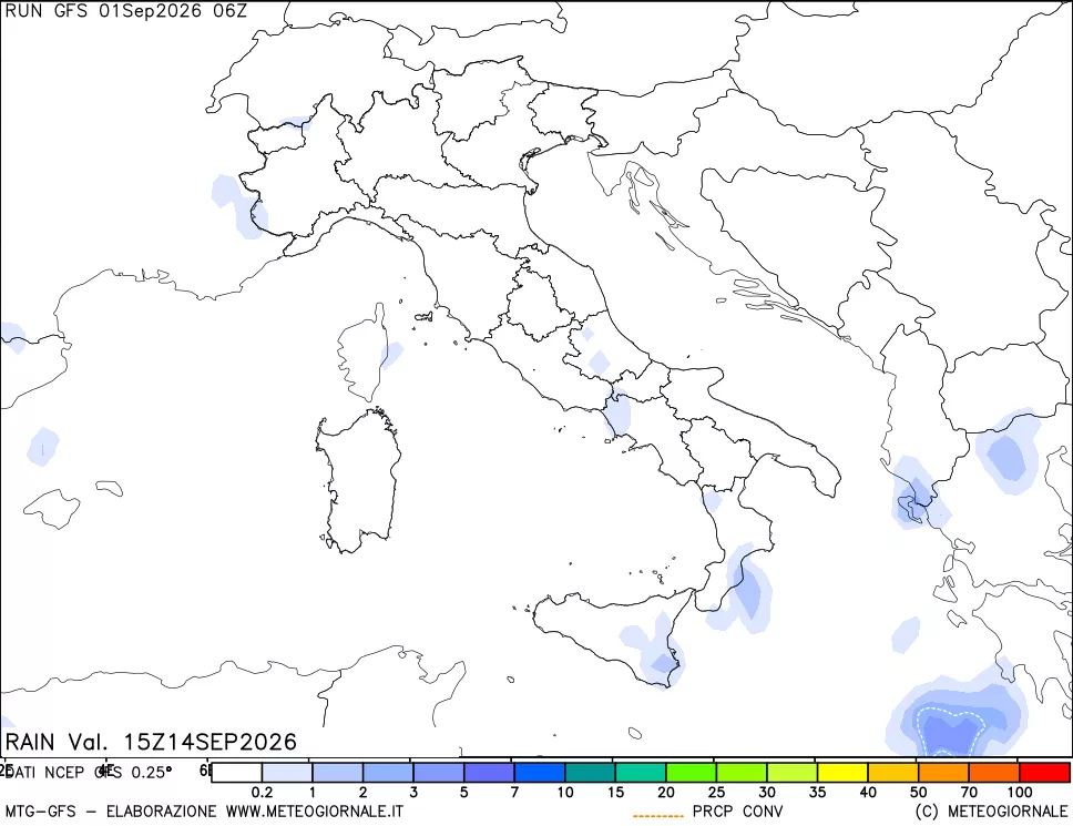 mappa Precipitazioni totali e convettive