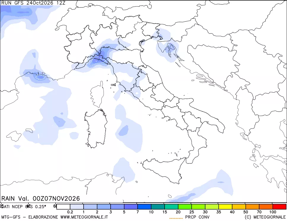 mappa Precipitazioni totali e convettive