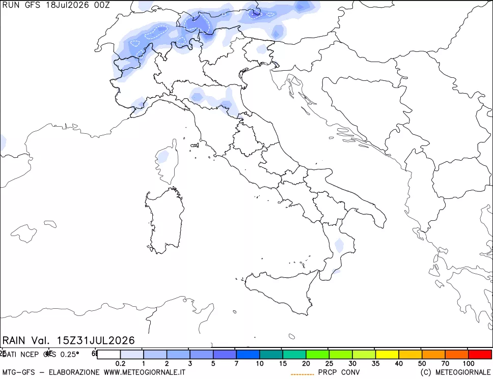 mappa Precipitazioni totali e convettive