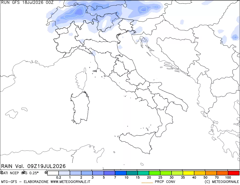 mappa Precipitazioni totali e convettive