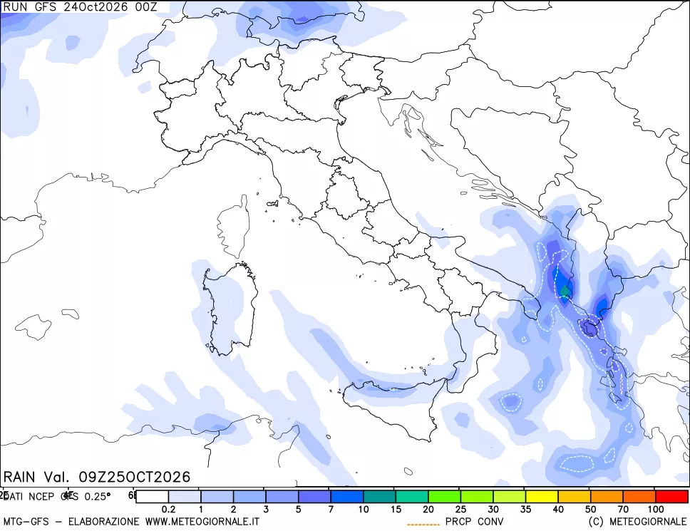 mappa Precipitazioni totali e convettive