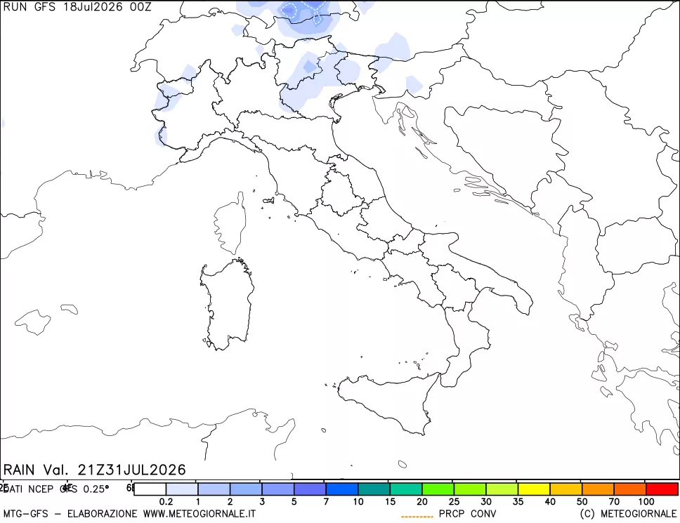 mappa Precipitazioni totali e convettive