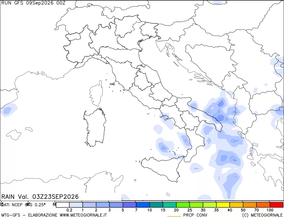 mappa Precipitazioni totali e convettive