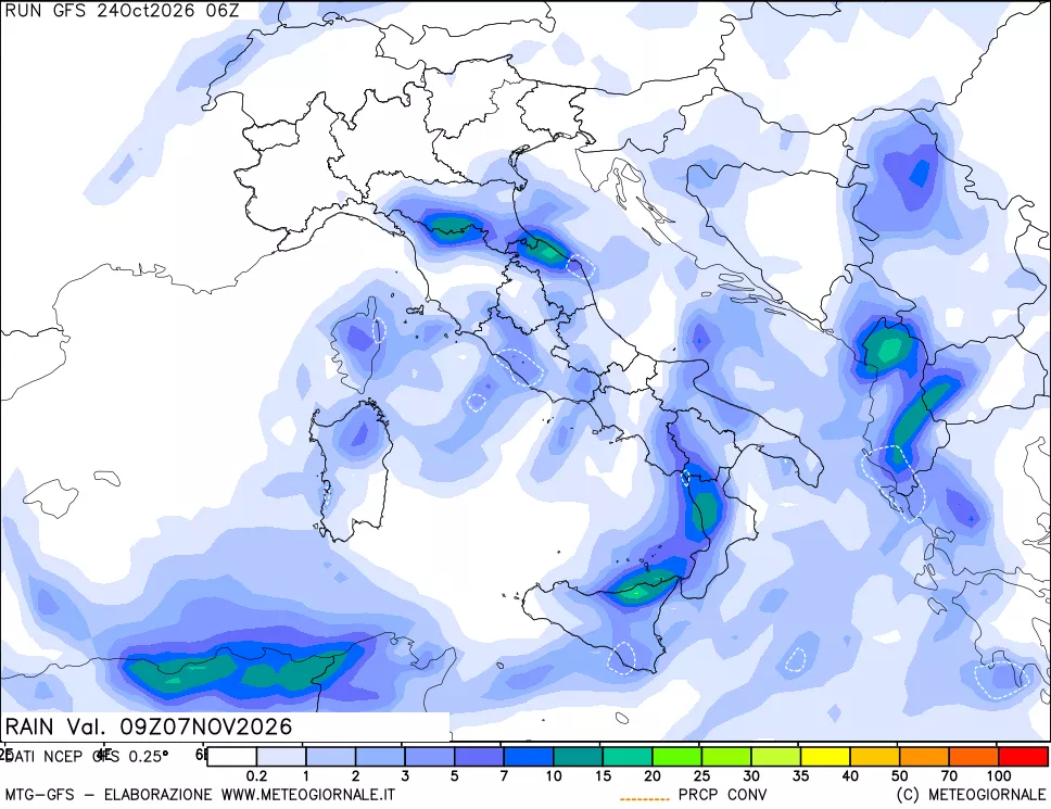 mappa Precipitazioni totali e convettive