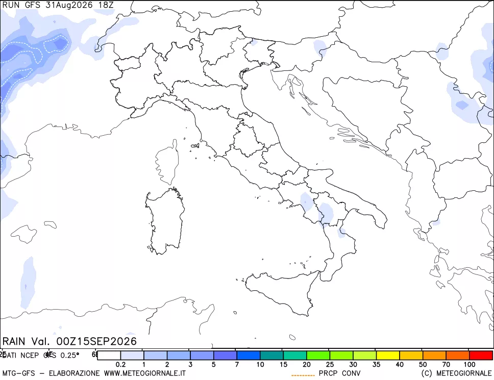 mappa Precipitazioni totali e convettive
