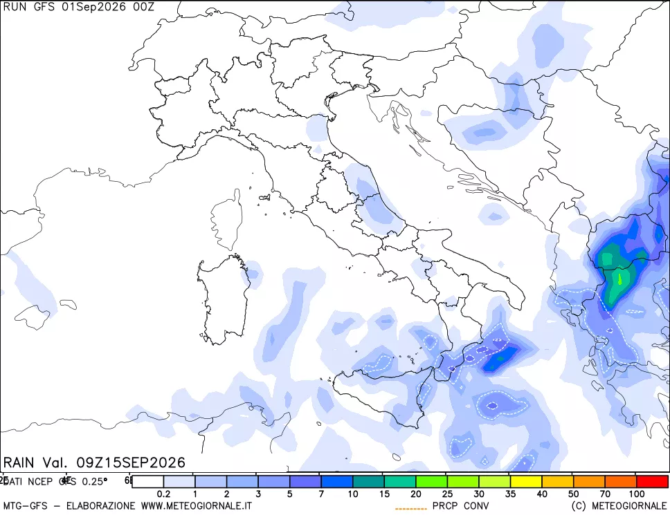 mappa Precipitazioni totali e convettive