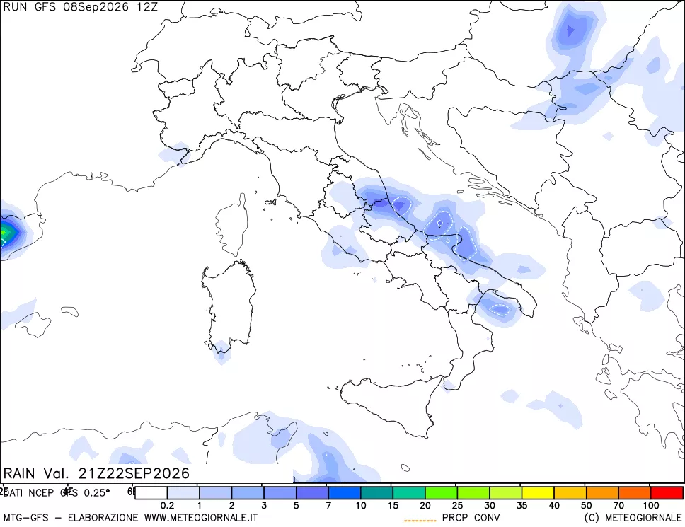 mappa Precipitazioni totali e convettive