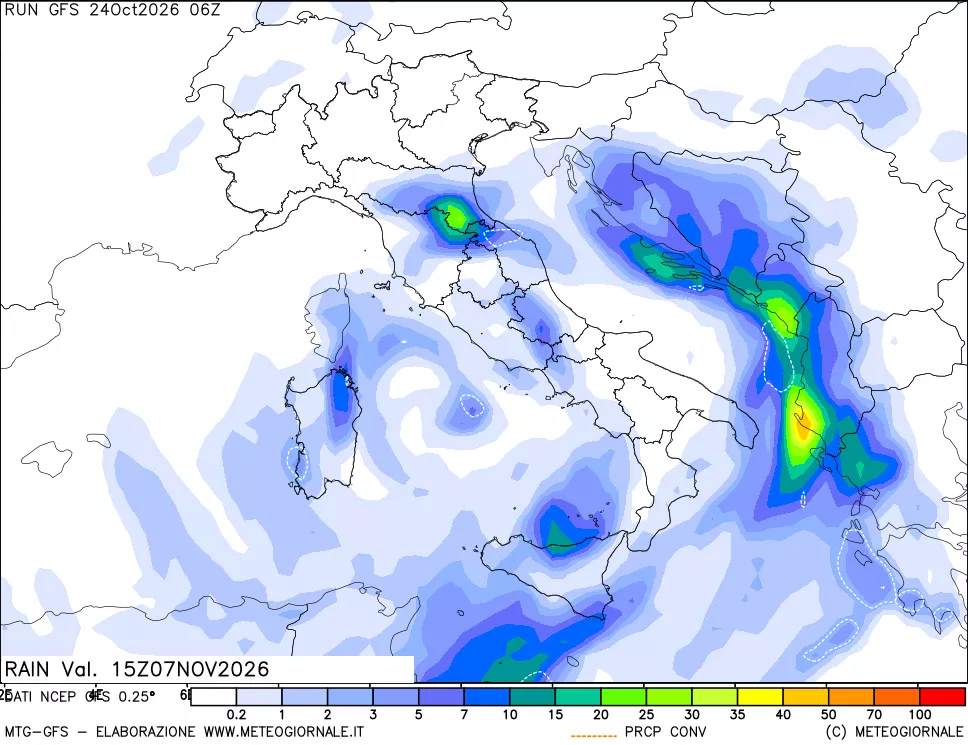 mappa Precipitazioni totali e convettive