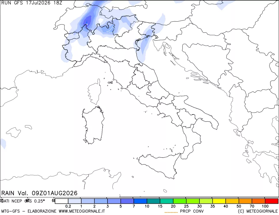 mappa Precipitazioni totali e convettive