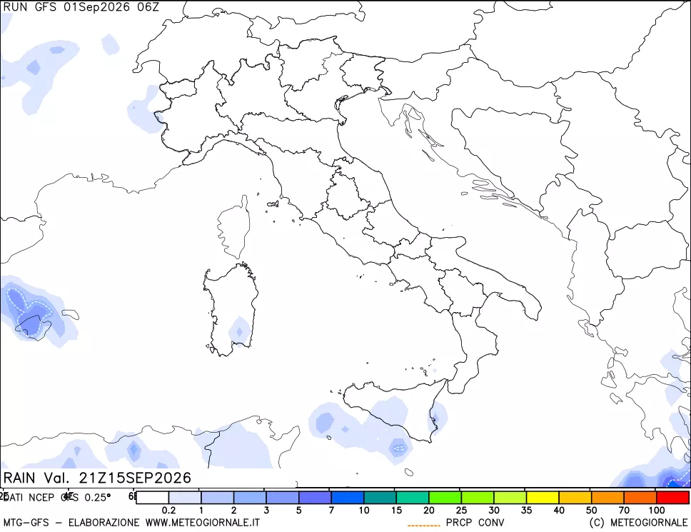mappa Precipitazioni totali e convettive