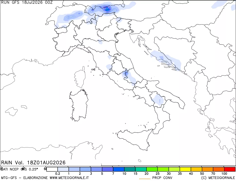 mappa Precipitazioni totali e convettive