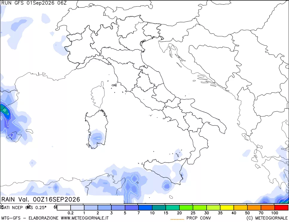 mappa Precipitazioni totali e convettive