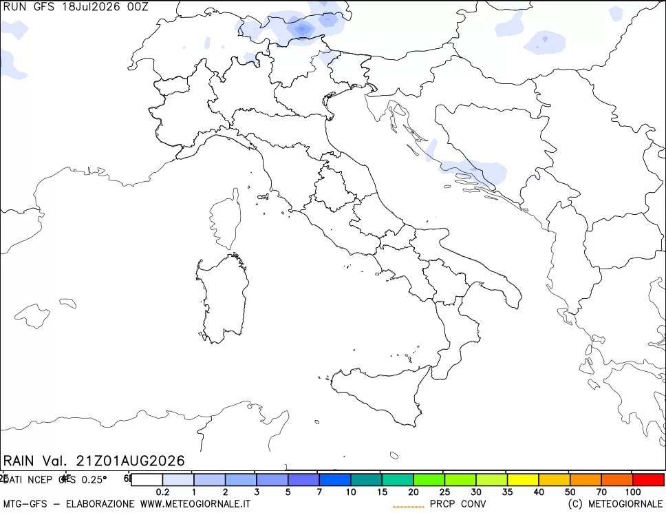mappa Precipitazioni totali e convettive