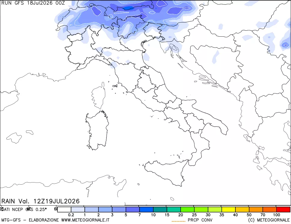 mappa Precipitazioni totali e convettive