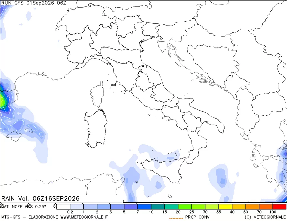 mappa Precipitazioni totali e convettive