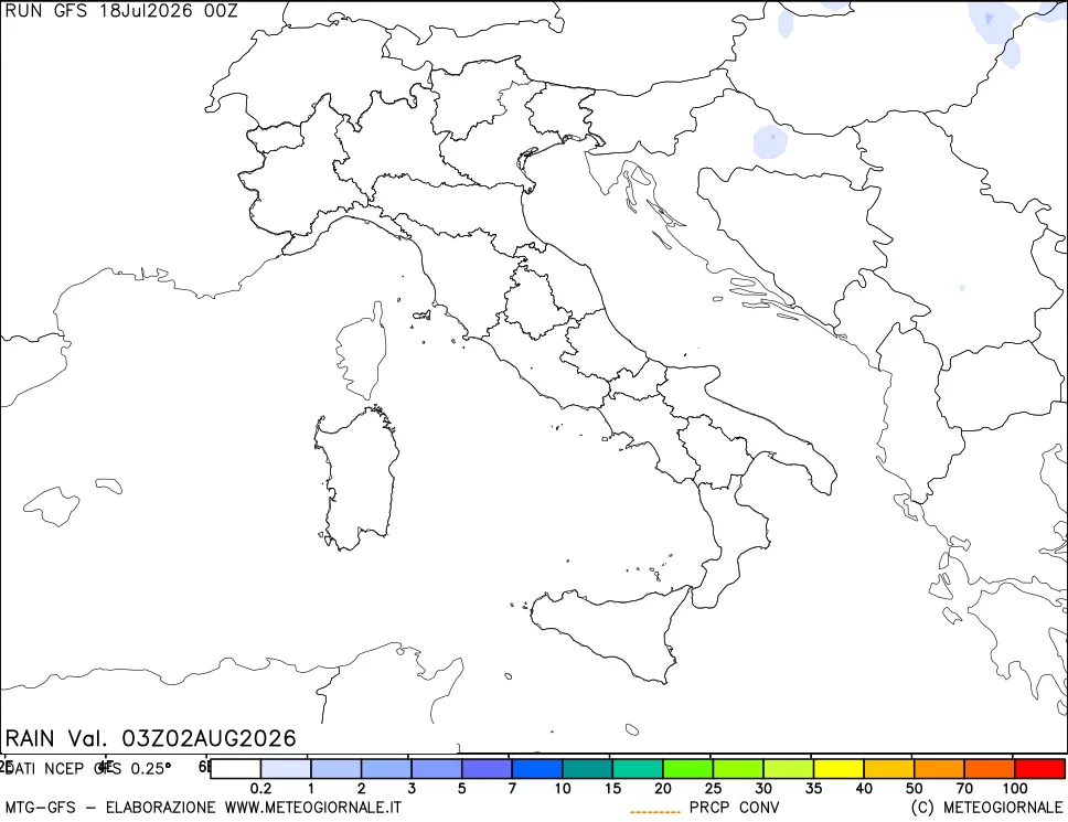 mappa Precipitazioni totali e convettive