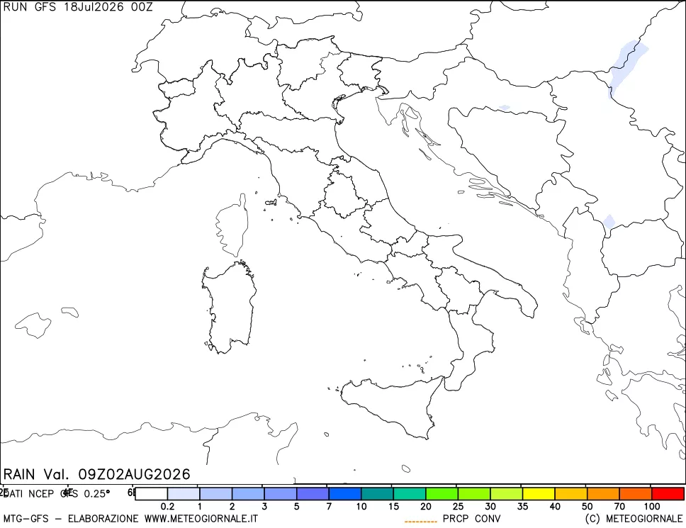 mappa Precipitazioni totali e convettive