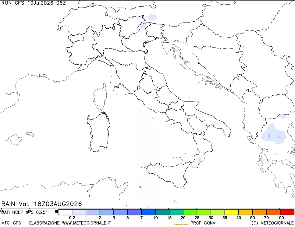 mappa Precipitazioni totali e convettive