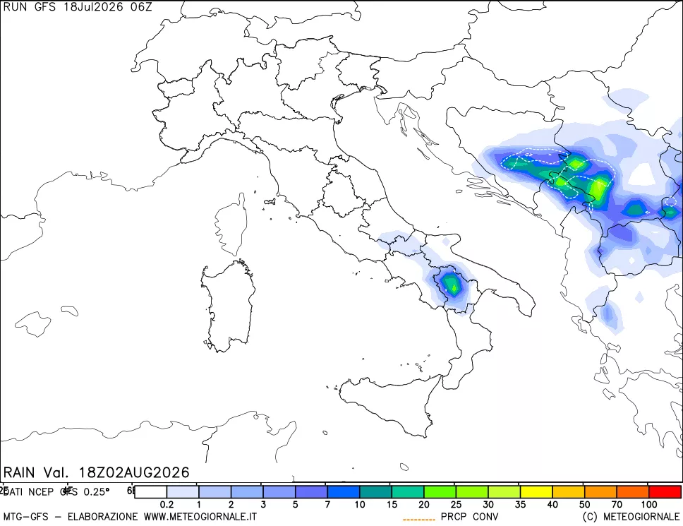 mappa Precipitazioni totali e convettive