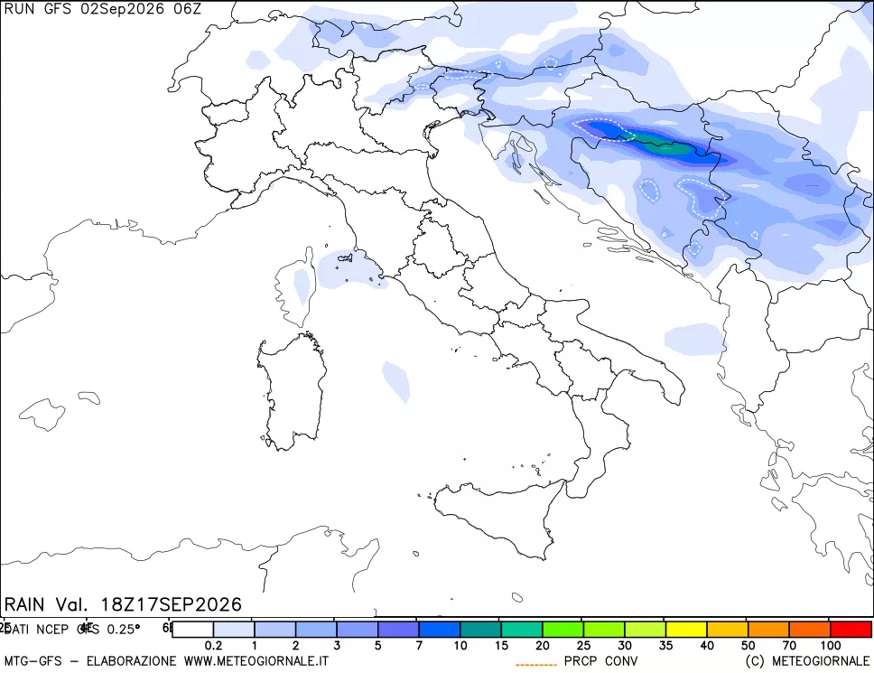 mappa Precipitazioni totali e convettive